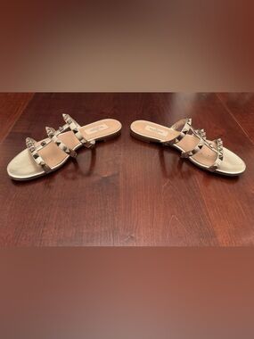 Valentino Rockstud Flat Slide Sandal